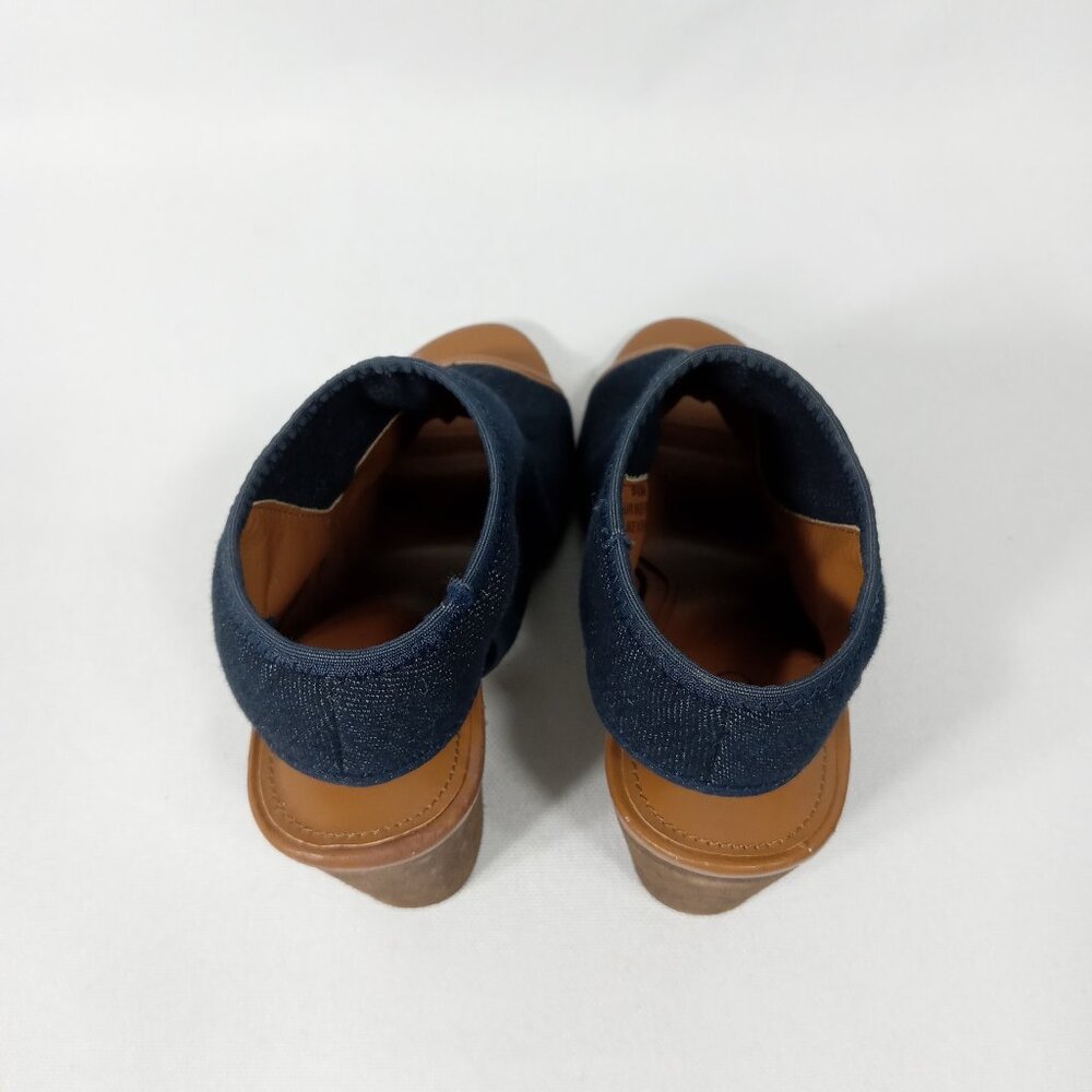 CATO Navy Blue Jean Denim Look Open-Toe Sandals Womens Size 8 - Picture 13 of 16